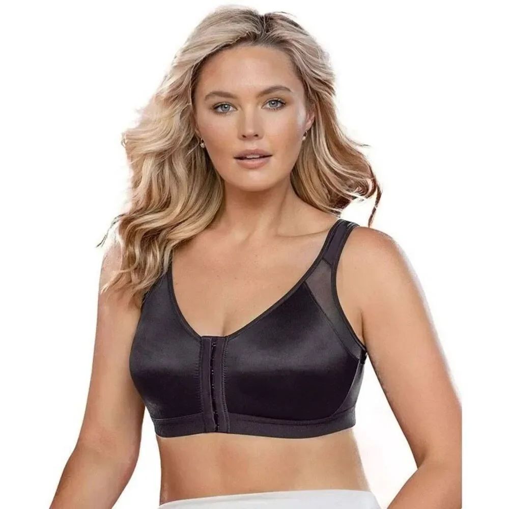 Leonisa Posture Corrector Back Support Wireless Bra Sport Black 36B